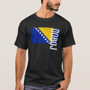 ボスニアの男性女性キッズ向けドボジ・ボスニア国旗 Tシャツ