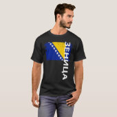 ボスニアの男性 女性 子供のためのゼニツァ ボスニア フラグ Tシャツ (正面フル)