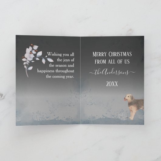 ボスニアパーソナライズされたの粗毛の猟犬のクリスマス シーズンカード (内部)