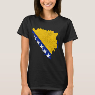 ボスニアヘルツェゴビナの地図ボスニア国旗のプライドのルーツ Tシャツ