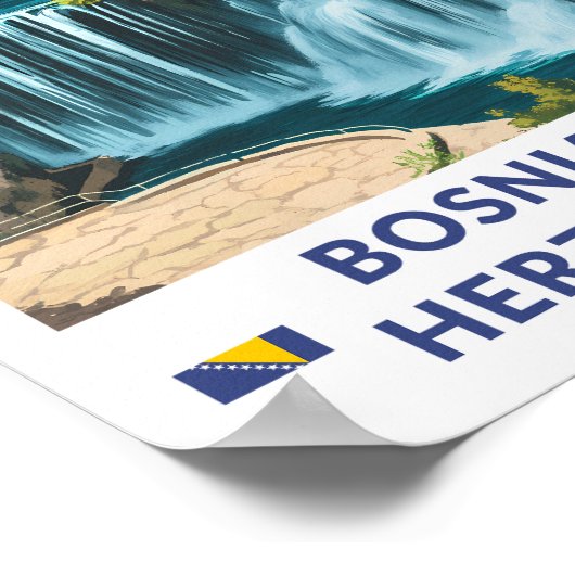 ボスニアヘルツェゴビナジャジェスイラストレーションアート ポスター (角)