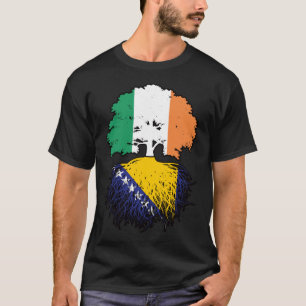 ボスニアボスニアアイルランド木のルーツ国旗 Tシャツ
