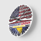 ボスニアボスニアUSアメリカ合衆国統一された州ツリー ラウンド壁時計 (傾斜)