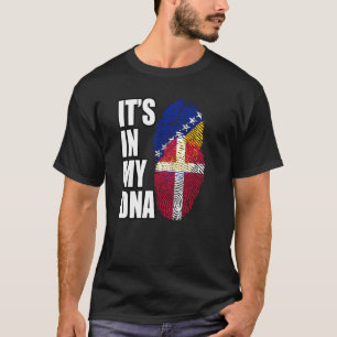ボスニア人とデンマーク人のDNA フラグ ヘリテージ Tシャツ
