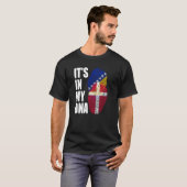 ボスニア人とデンマーク人のDNA フラグ ヘリテージ Tシャツ (正面フル)