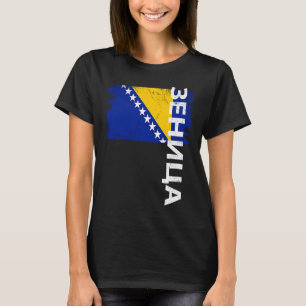 ボスニア人男性女性子供向けゼニカボスニア国旗 Tシャツ