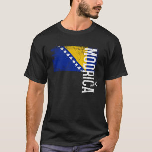 ボスニア人男性女性子供向けモドリカボスニア国旗 Tシャツ