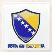 ボスニア国旗のガラスのコースター ガラスコースター (正面)