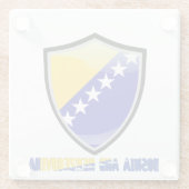 ボスニア国旗のガラスのコースター ガラスコースター (裏面)