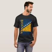 ボスニア国旗のギフト女性男性子供ボスニアレトロ Tシャツ (正面フル)