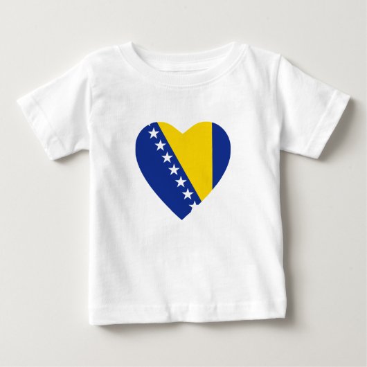 ボスニア国旗のハートTシャツ ベビーTシャツ (正面)