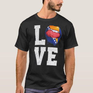 ボスニア国旗サッカーファンラブボスニア Tシャツ