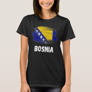 ボスニア国旗プライドレトロボスニア国旗ファミリーマッチ Tシャツ