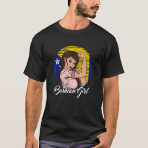 ボスニア国旗ボスニア・ヘルツェゴビナ・ボスニア・ガール Tシャツ