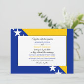 ボスニア国旗、ボスニア・ヘルツェゴビナ結婚国旗 招待状 (スタンド正面)