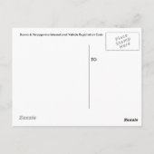 ボスニア国際的ヘルツェゴビナ車両登録コード ポストカード (裏面)