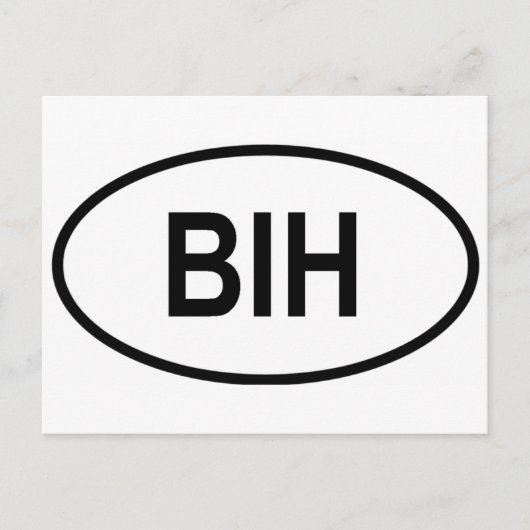 ボスニア国際的ヘルツェゴビナ車両登録コード ポストカード (正面)