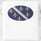 ボスニア旧国旗のステッカー 楕円形シール (バッグ)