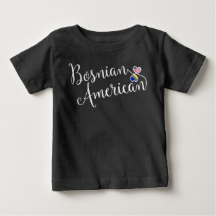 ボスニア系アメリカ人の絡み合ったハート ベビーTシャツ