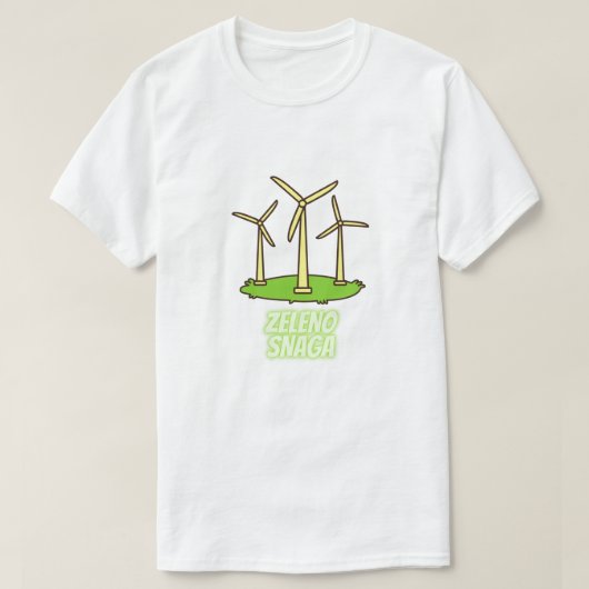 ボスニア語のグリーンパワー – zelena snaga tシャツ (デザイン正面)
