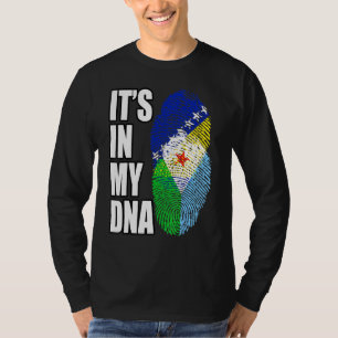 ボスニア・ジブチアンミックスDNA国旗の伝統 Tシャツ