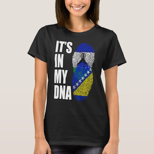 ボスニア・バソトミックスDna伝統国旗 Tシャツ (正面)