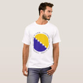 ボスニア フラグ 愛国的な衣類 Tシャツ (正面フル)