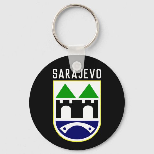 ボスニア・ヘルツェゴビナのサラエボ紋章 キーホルダー (正面)