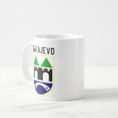 ボスニア・ヘルツェゴビナのサラエボ紋章 コーヒーマグカップ (正面左)