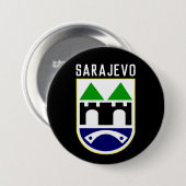 ボスニア・ヘルツェゴビナのサラエボ紋章 缶バッジ (正面&裏面)