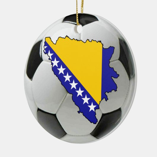ボスニア・ヘルツェゴビナのフットボールのサッカーのオーナメント セラミックオーナメント (左)