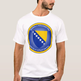 ボスニア・ヘルツェゴビナの国章 サークル Tシャツ