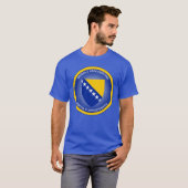 ボスニア・ヘルツェゴビナの国章 サークル Tシャツ (正面フル)
