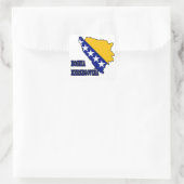 ボスニア・ヘルツェゴビナの地図に記された国旗 スクエアシール (バッグ)