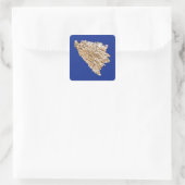 ボスニア・ヘルツェゴビナの地図ステッカー スクエアシール (バッグ)