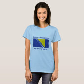 ボスニア・ヘルツェゴビナの旗+地図+テキストTシャツ Tシャツ (正面フル)