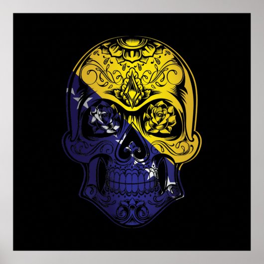 ボスニア・ヘルツェゴビナスカル・バラ国旗 ポスター (正面)