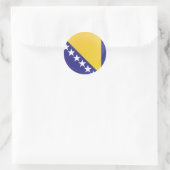 ボスニア・ヘルツェゴビナ丸アイコン国旗 ラウンドシール (バッグ)