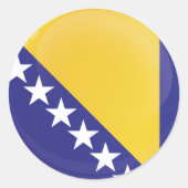 ボスニア・ヘルツェゴビナ丸アイコン国旗 ラウンドシール (正面)