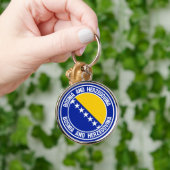 ボスニア・ヘルツェゴビナ丸エンブレム キーホルダー (手)