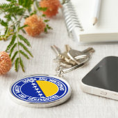 ボスニア・ヘルツェゴビナ丸エンブレム キーホルダー (側面)