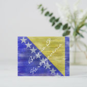 ボスニア・ヘルツェゴビナ動揺して国旗 ポストカード (スタンド正面)