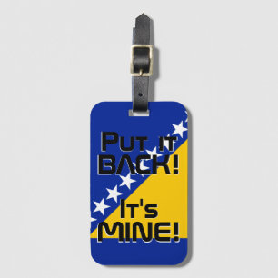 ボスニア・ヘルツェゴビナ国おもしろい旗 ラゲッジタグ