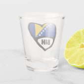 ボスニア・ヘルツェゴビナ国コード国旗ハートBIH ショットグラス (裏面)