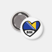 ボスニア・ヘルツェゴビナ国コード国旗ハートBIH マグネット (正面/裏面)