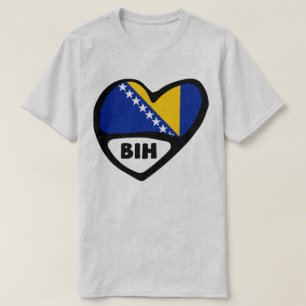 ボスニア・ヘルツェゴビナ国コード国旗ハートBIH Tシャツ
