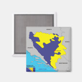 ボスニア・ヘルツェゴビナ国政治地図国旗 マグネット (正面/裏面)