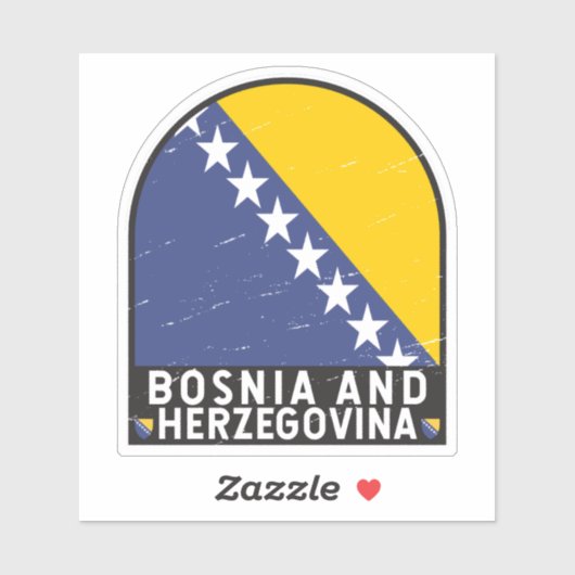 ボスニア・ヘルツェゴビナ国旗のエンブレム動揺して シール (シート)