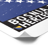 ボスニア・ヘルツェゴビナ国旗のエンブレム動揺して ポスター (角)