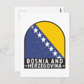 ボスニア・ヘルツェゴビナ国旗のエンブレム動揺して ポストカード (正面/裏面)